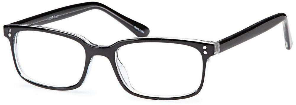 Black-Classic Rectangular U 207 Frame-Prescription Glasses-Eyeglass Factory Outlet
