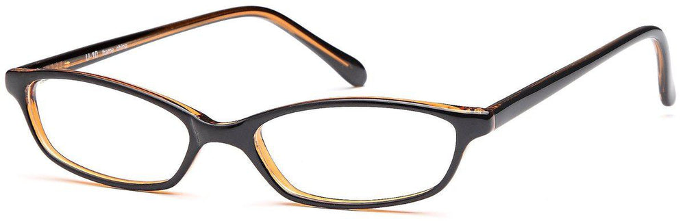 Black/Amber-Modern Oval U 10 Frame-Prescription Glasses-Eyeglass Factory Outlet