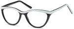 Black/White-Funky Oval US 79 Frame-Prescription Glasses-Eyeglass Factory Outlet