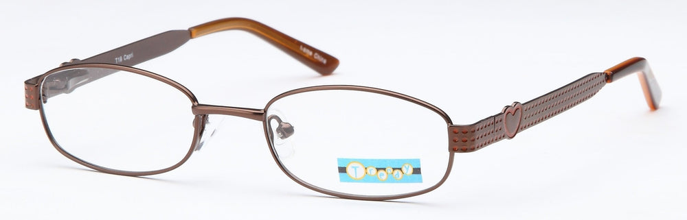 Brown-Modern Oval T 18 Frame-Prescription Glasses-Eyeglass Factory Outlet