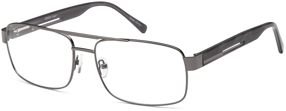 Gunmetal-Classic Rectangular GR 803 Frame-Prescription Glasses-Eyeglass Factory Outlet